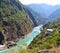 A Beautiful View of River Coming Through a Mountains