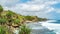 Beautiful view of rocky beach with blue sea