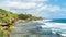 Beautiful view of rocky beach with blue sea