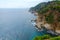 Beautiful view of rocky coast, Tossa de Mar, Costa Brava, Spain
