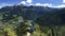 Beautiful view of rocky forested mountains on a sunny day