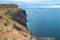 Beautiful view of the rocky picturesque shore and the sea, the Crimea