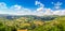 Beautiful view of rolling hills, vineyards and meadows, Umbria, Italy