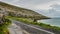 Beautiful view of the rural coastal R477 road along â€‹â€‹the Burren