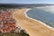 Beautiful view of sand beach in Nazare town