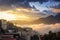 Beautiful view sapa valley Vietnam Panorama in morning sunrise with beauty cloud