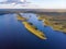 Beautiful view of Sapsho lake in summer , Smolensk region, Russia.