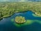 Beautiful view of Sapsho lake in summer , Smolensk region, Russia.