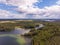 Beautiful view of Sapsho lake in summer , Smolensk region, Russia.