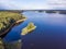 Beautiful view of Sapsho lake in summer , Smolensk region, Russia.