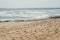 Beautiful view of the sea and the beach of the dunes of Corralejo