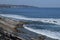 Beautiful view sea and beach Hendaye France Basque Country