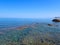 Beautiful view of the sea, rocks, and seabed of the Mediterranean Sea.