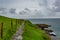 Beautiful view of the sea and a trail from Doolin to the Cliffs of Moher