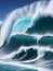 beautiful view of the sea , tsunami waves , AI Generated