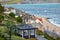 The beautiful view from the Seafront gardens to the seacoast of Lyme Regis. West Dorset. England