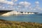 A beautiful view of the Seven Sisters chalk cliffs at Cuckmere Haven on the south coast of England