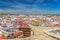 Beautiful view of Seville with a bright blue sky from the observation deck of the Seville Mushrooms Metropol Parasol, Seville, A