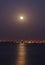 A beautiful view of Shaikh Khalifa Bridge at super moonrise