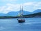 Beautiful view with a ship in Oban