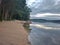 Beautiful view of the shore of the Salpeten Macanche Lagoon, Flores Peten, Guatemala