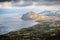 Beautiful view of Sicily seashore from Erice city mounrain