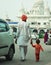 A beautiful view of a Sikh devotee in gurudwara shri guru ka taal in Agra, India
