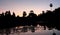 Beautiful view Silhouette Angkor Wat in Cambodia during sunrise