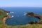 Beautiful view of a small bay on the island of Faial near the city of Horta