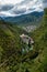 Beautiful view of small Georgian mountain town Borjomi