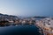 Beautiful view of small town Agios Nikolaos and Voulismeni lake in Crete island, Greece.