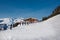 Beautiful view of the snowy mountains, winter sport