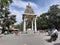 Beautiful view of Sri Kempegowda Statue and Tower in front of the circle of Gavi Gangadareshwara Temple, Gavipuram