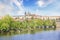 Beautiful view of St. Vitus Cathedral and Mala Strana on the banks of the Vltava in Prague, Czech Republic