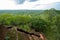 Beautiful view from the stairs at Sigiriya Rock fortress in Sri Lanka showing the treetops and steep hike