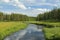 Beautiful view on stream Petikan in the Rortrask Silanger culture reserve in Lapland