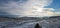 Beautiful view of the street. Baikal landscape. Siberia. Russia. Frozen Lake Baikal.