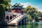 Beautiful view of the Summer Palace in Beijing Asia, Imperial Summer Palace in Beijing,China, AI Generated