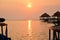 Beautiful view of the sunrise on Kartini Beach, Jepara, Indonesia