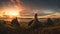 Beautiful view sunrise light rock stones Old Man of Storr Scolatand Skye Island landmark