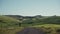 Beautiful view of sunset over picturesque valley in Tuscany