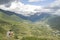 Beautiful view of Svaneti valley of a village Zhabeshi , Georgia