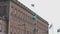 Beautiful view of Swedish and Finnish flags near royalty place of Sweden Stockholm