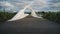 Beautiful view of the Te Rewa Rewa bridge in New Plymouth, New Zealand