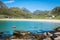 Beautiful view to Eggum beach in Norway, Lofoten islands