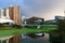 Beautiful view of Torrens River and Adelaide Convention Centre