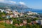 Beautiful view of town of Becici on Adriatic coast, Montenegro