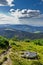 Beautiful view from trail of Beskidy mountains