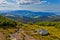 Beautiful view from trail of Beskidy mountains