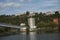 Beautiful view of the trees and architecture and Mondego river in Coimbra, Portugal